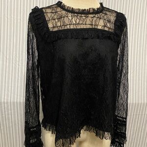 Wren & Willa Black Lace Women's Blouse